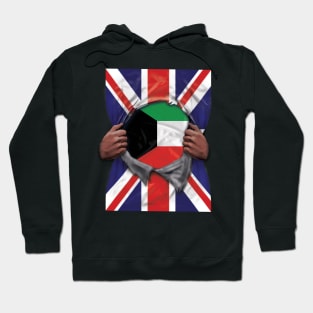 Kuwait Flag Great Britain Flag Ripped - Gift for Kuwaiti From Kuwait Hoodie